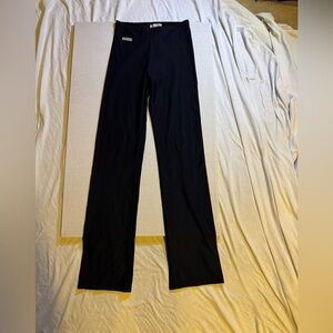 Versace Black and White Logo Patch straight leg leggings